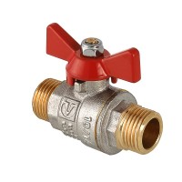 Кран шаровой BASE, рукоятка бабочка 3/4" нар.-нар.