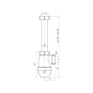 Сифон Ани 1.1/4"х40 без выпуска