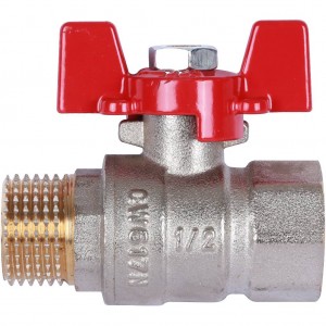 Кран шаровый Rommer 1/2"  ВН/НР, ручка бабочка