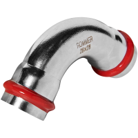 Угольник Rommer 90&deg; ВПр-ВПр, 28, из нержавеющей стали прессовой