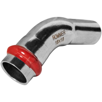 Угольник однораструбный Rommer 45&deg; ВПр-НПр, 18, из нержавеющей стали прессовой