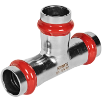 Тройник равнопроходной Rommer ВПр, 18, из нержавеющей стали прессовой