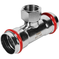 Тройник-переходник Rommer ВПр-ВР, 42х1, из нержавеющей стали прессовой