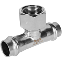 Тройник-переходник Rommer ВПр-ВР, 18х3/4, из нержавеющей стали прессовой Тройник-переходник Rommer ВПр-ВР, 18х3/4, из нержавеющей стали прессовой