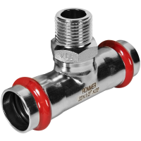 Тройник-переходник Rommer ВПр-НР, 22х1/2, из нержавеющей стали прессовой