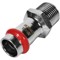 Переходник Rommer ВПр-НР, 15х1/2, из нержавеющей стали прессовой