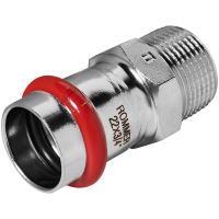 Переходник Rommer ВПр-НР, 22х3/4, из нержавеющей стали прессовой