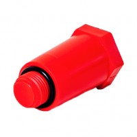 Заглушка SLT AQUA PP-R резьбовая удлиненная 20×1/2" (красная)