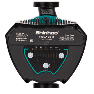 Насос циркуляционный энергоэффективный Shinhoo MEGA 25-8 с гайками