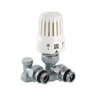 Комплект терморег-го оборуд-я д/рад., угловой 1/2" (термост-ая головка, термостат-й клапан, запорный
