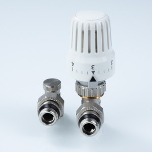 Комплект терморег-го оборуд-я д/рад., угловой 1/2" (термост-ая головка, термостат-й клапан, запорный