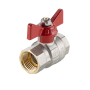 Кран шаровой BASE-ГОСТ полнопроходной с рукояткой-бабочкой вн.-вн. DN25, PN40, 1"