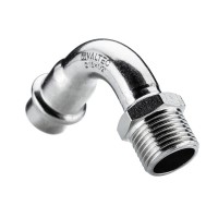 Отвод 90* с переходом на  нар. р., нерж. сталь 22х1/2" Отвод 90* с переходом на  нар. р., нерж. сталь 22х1/2"