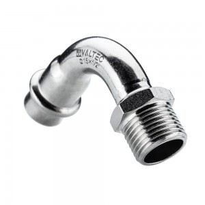 Отвод 90* с переходом на  нар. р., нерж. сталь 35х1" Отвод 90* с переходом на  нар. р., нерж. сталь 35х1"