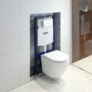 Комплект Iddis 3в1: подвесной унитаз Blanco, инсталляция Profix и хромированная клавиша смыва