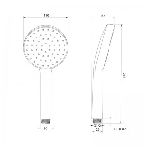 Лейка для душа, 1F, d110 мм, Essential, Milardo