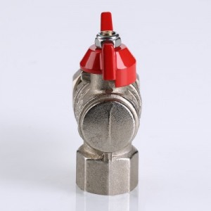 Кран шаровой BASE угловой с накидной гайкой 1/2" вн.-вн. (короткий)