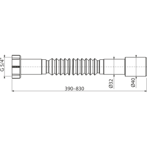 Гофра 1 1/4"*32/40  пласт. 390-840 мм A750 ALСAPLAST Alcadrain