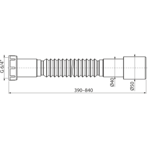 Гофра 1 1/2"*40/50  пласт. 400-850 мм A770 ALСAPLAST Alcadrain