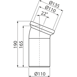 Колено для унитаза ALСAPLAST Alcadrain 22'