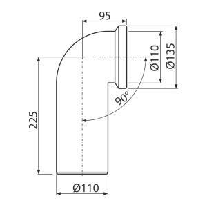 Колено для унитаза ALСAPLAST Alcadrain 90'