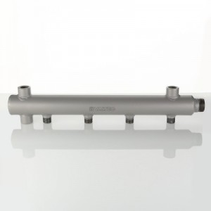 Коллектор из стали (труба ДУ-40), с м-о расст вых. 100мм, 1"х 8 вых. 1/2" нар.