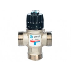 STOUT Термостатический смесительный клапан для сиcтем отопления и ГВС 1" НР 35-60°С KV 2,5