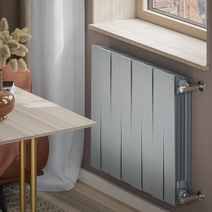 Дизайн-радиатор бимет. Royal Thermo PianoForte Silver Satin 500 x 100 - 8 секц.