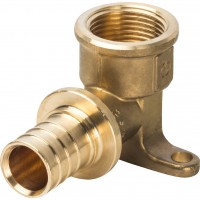 Угольник настенный с креплением 25xRp 3/4" для труб из сшитого полиэтилена аксиальный STOUT Угольник настенный с креплением 25xRp 3/4" для труб из сшитого полиэтилена аксиальный STOUT