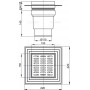 Трап ALCAPLAST Alcadrain 150*150/110мм прямой нерж.решетка APV13