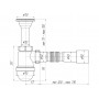 Сифон Ани 1 1/2"*40 с гибкой трубой  40*40*50