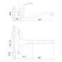 Смеситель однозахватный (35 мм) для кухни, излив S 267мм, A35-24