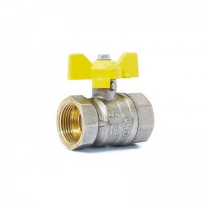 Кран шаровой газовый 3/4" в-в бабочка LD Pride GAS Ру40 Tmax=80