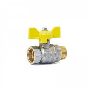 Кран шаровой газовый 1/2" в-н бабочка LD Pride GAS Ру40 Tmax=80